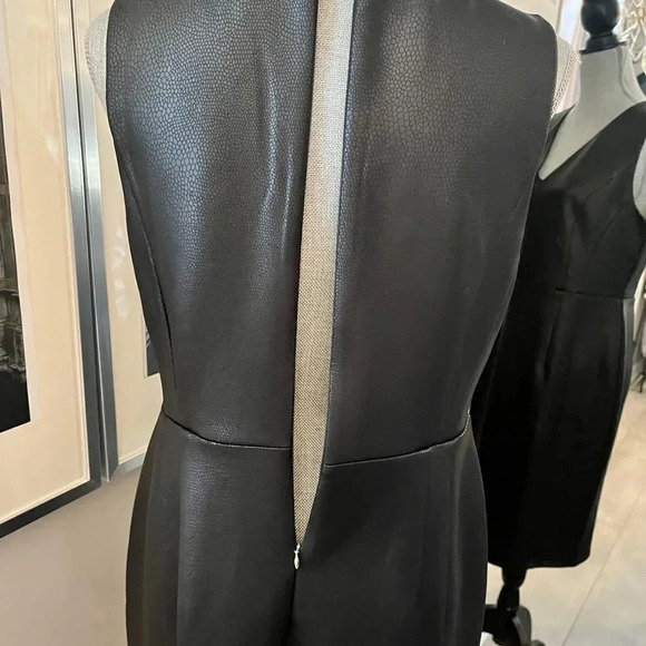 THALIA SODI Faux Leather Sleeveless Lined Dress Pockets, Size M - Picture 7 of 13